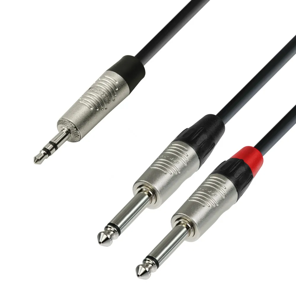 Adam Hall Cables 4 STAR YWPP 0090 - Y-Kabel | Rean® 2 Klinke TS x Miniklinke TRS | 0,9 m