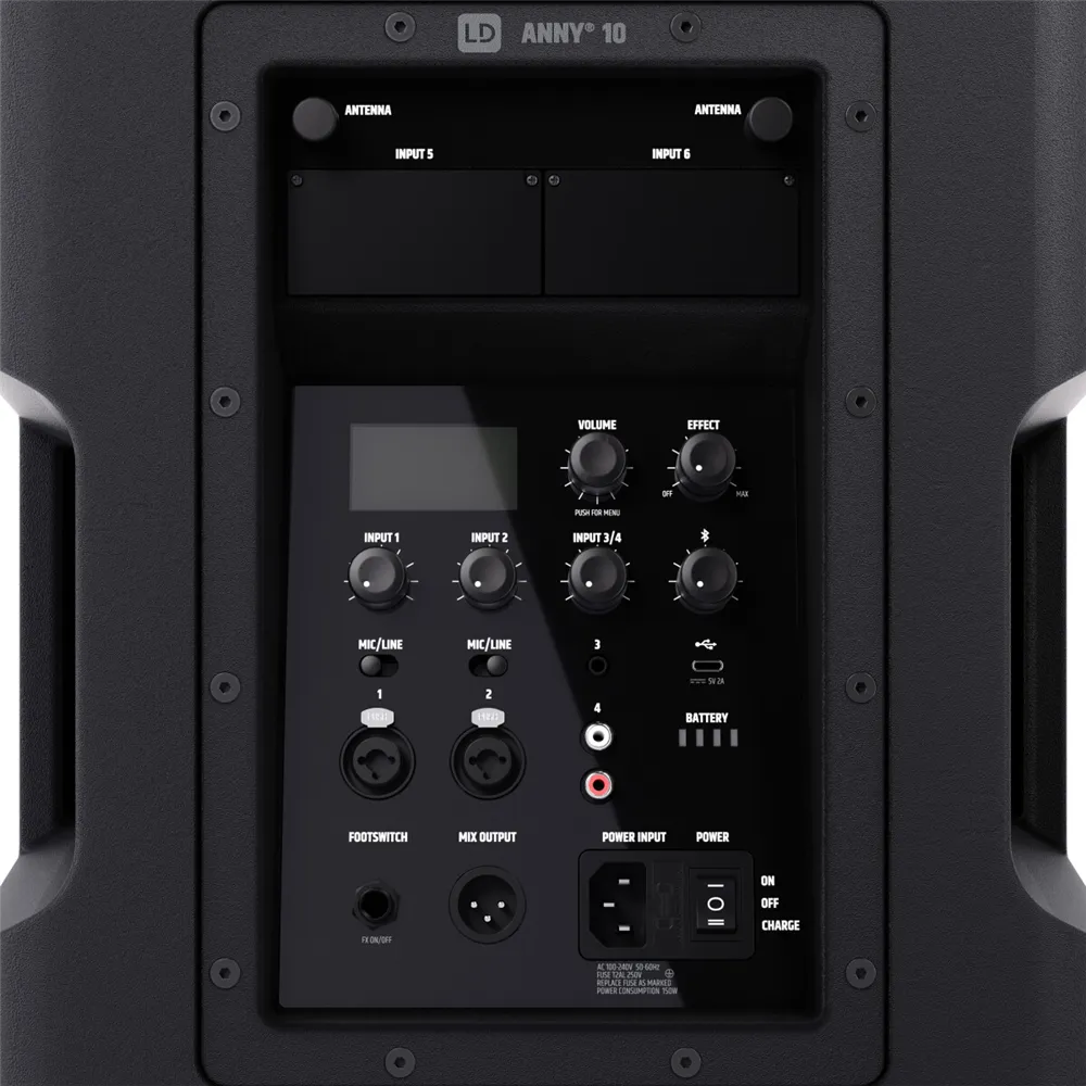 LD Systems ANNY® 10 - 10" Mobiler Bluetooth® PA-Lautsprecher mit Akku und Mixer