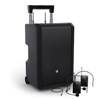 LD Systems ANNY® 10 BPH 2 B5 - 10" Mobiler Bluetooth® PA-Lautsprecher mit Akku, Mixer und 2x Headset-Mikrofon