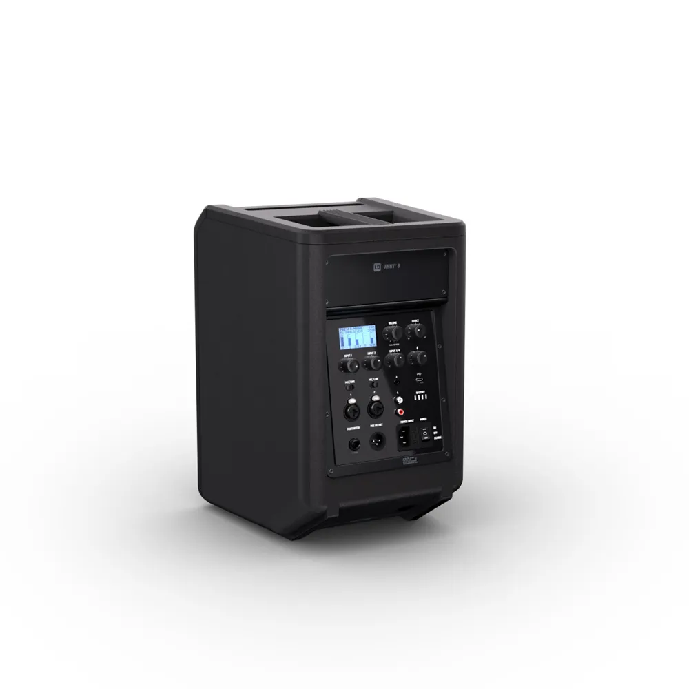 LD Systems ANNY® 8 - Tragbarer Bluetooth® PA-Lautsprecher mit Akku und Mixer, Stage Black