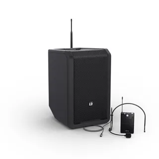 LD Systems ANNY® 8 BPH B6 - Tragbarer Bluetooth® PA-Lautsprecher mit Akku, Mixer und 1x Headset-Mikrofon