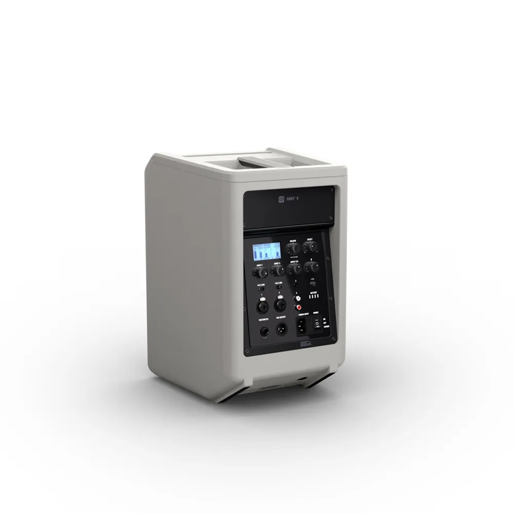 LD Systems ANNY® 8 G - Tragbarer Bluetooth® PA-Lautsprecher mit Akku und Mixer, Urban Grey