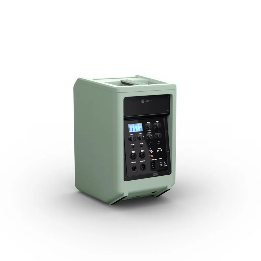 LD Systems ANNY® 8 GN - Tragbarer Bluetooth® PA-Lautsprecher mit Akku und Mixer, Adventure Green
