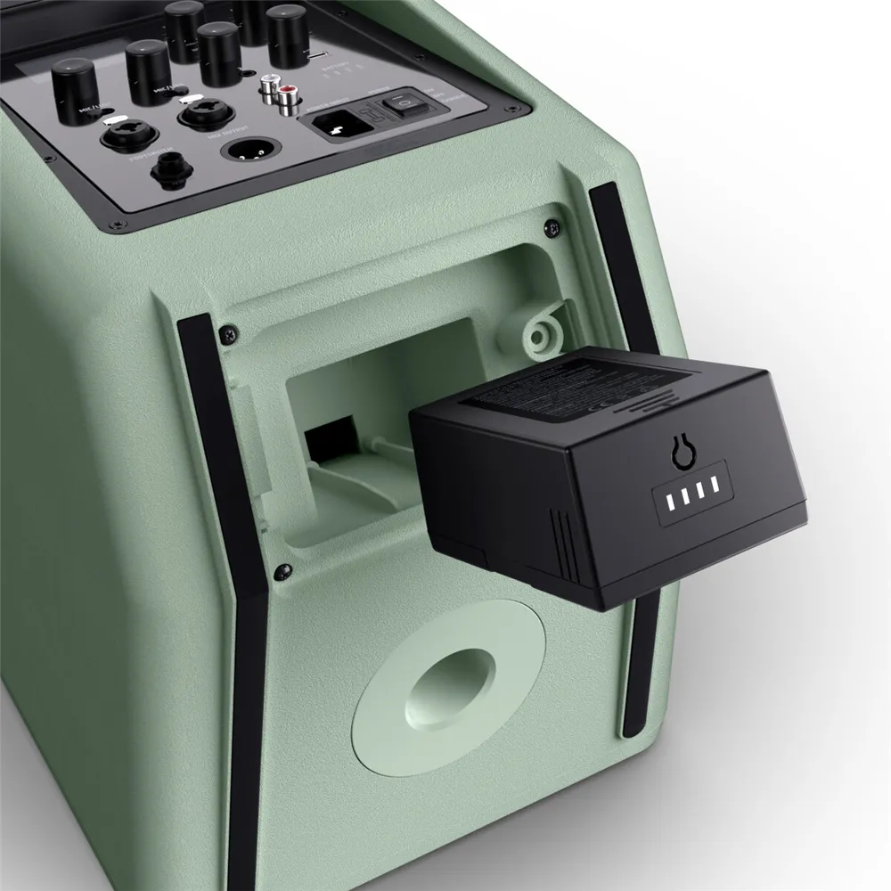 LD Systems ANNY® 8 GN - Tragbarer Bluetooth® PA-Lautsprecher mit Akku und Mixer, Adventure Green