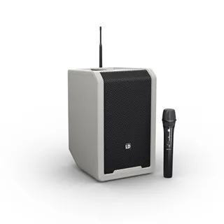 LD Systems ANNY® 8 HHD B8 G - Tragbarer Bluetooth® PA-Lautsprecher mit Akku , Mixer und 1x Funkmikrofon, Urban Grey