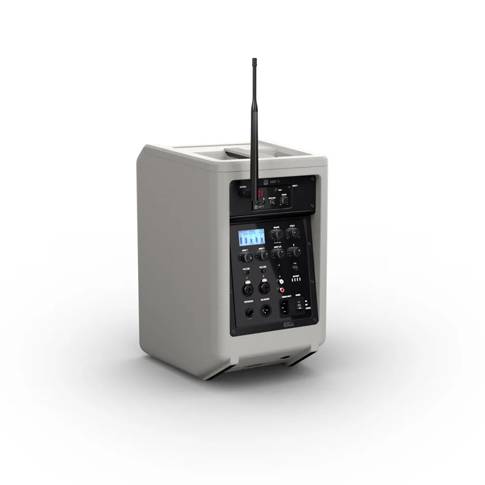 LD Systems ANNY® 8 HHD B8 G - Tragbarer Bluetooth® PA-Lautsprecher mit Akku , Mixer und 1x Funkmikrofon, Urban Grey