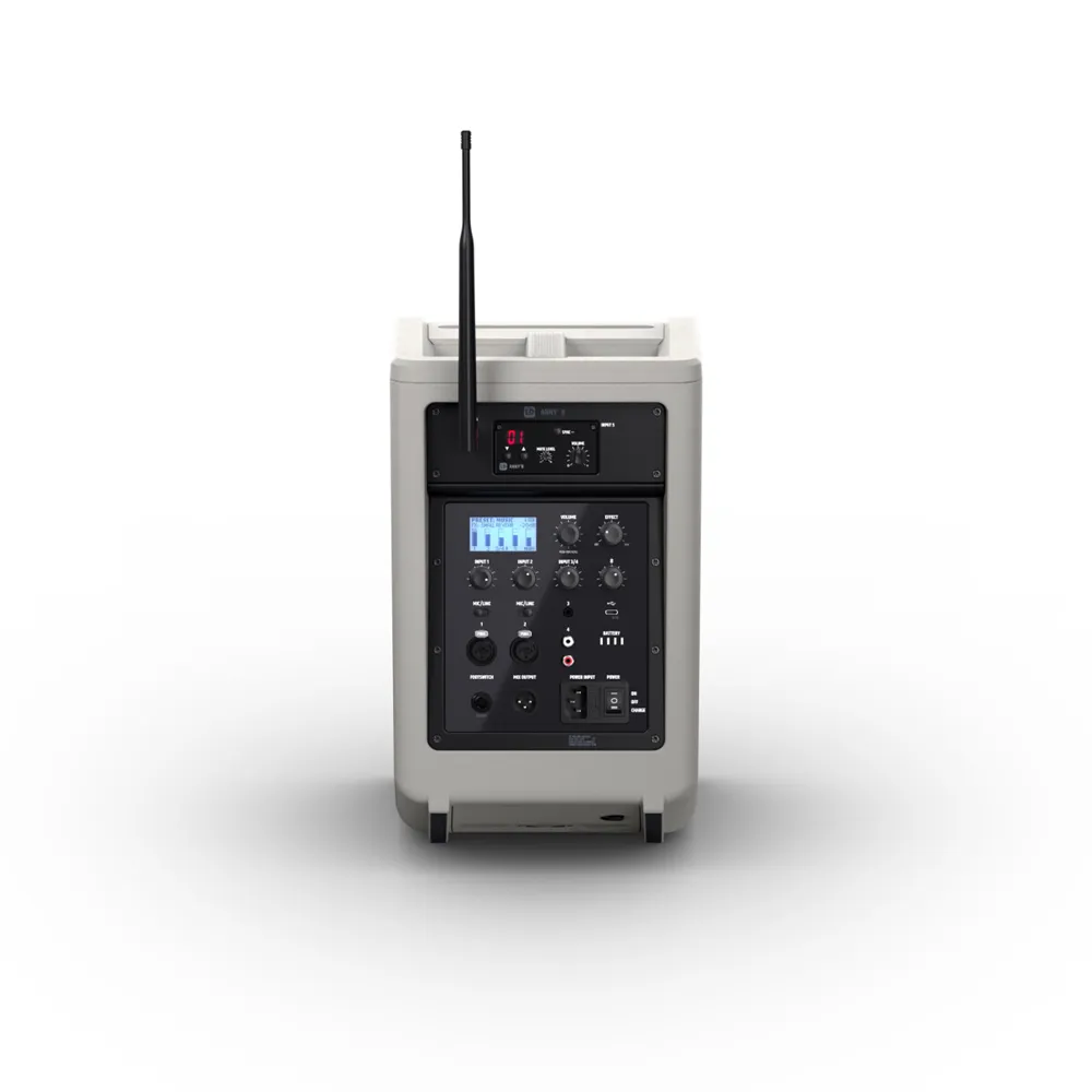 LD Systems ANNY® 8 HHD B8 G - Tragbarer Bluetooth® PA-Lautsprecher mit Akku , Mixer und 1x Funkmikrofon, Urban Grey