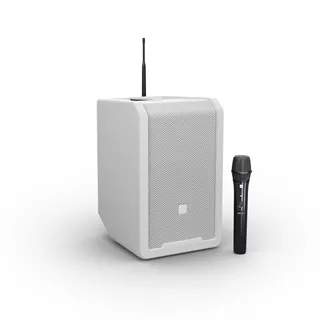 LD Systems ANNY® 8 HHD B8 W - Tragbarer Bluetooth® PA-Lautsprecher mit Akku, Mixer und 1x Funkmikrofon, Pure White