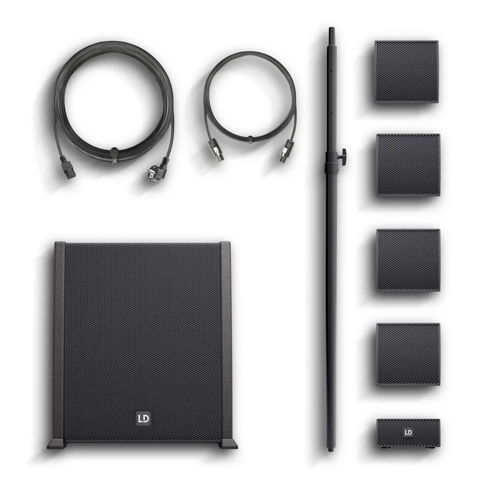 LD Systems CURV 500 ES - Portables Array System Entertainer Set inklusive Distanzstange und Lautsprecherkabel