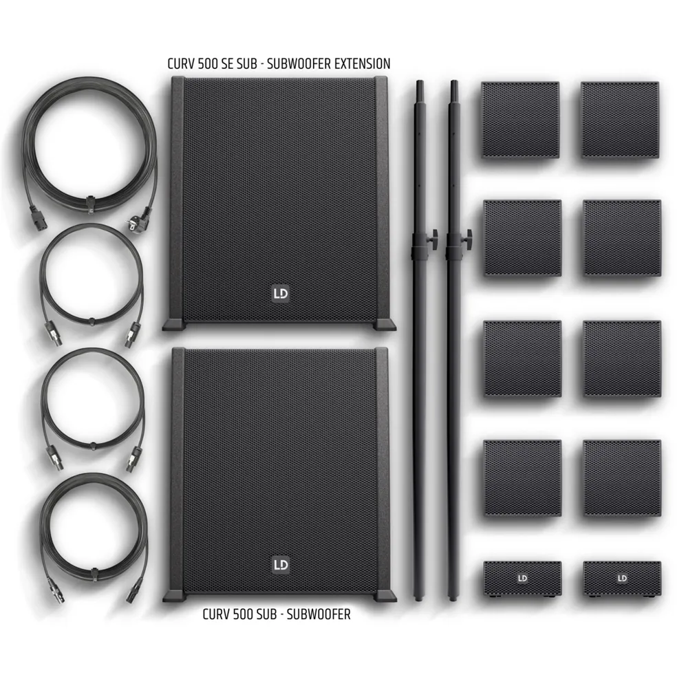 LD Systems CURV 500 PS - Portables Array System Power Set inklusive Distanzstange und Lautsprecherkabel