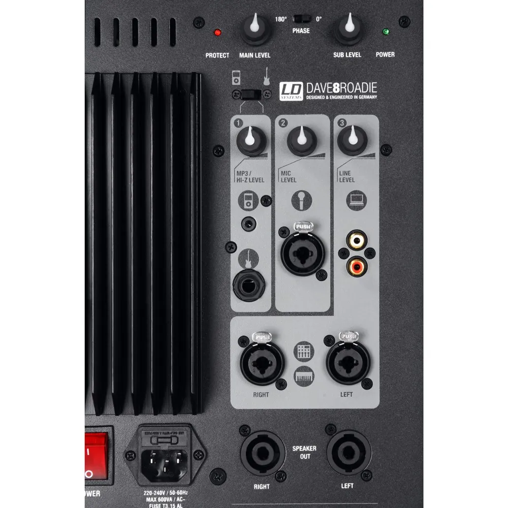 LD Systems DAVE 8 ROADIE - Portables PA-System aktiv mit 3 Kanal Mixer