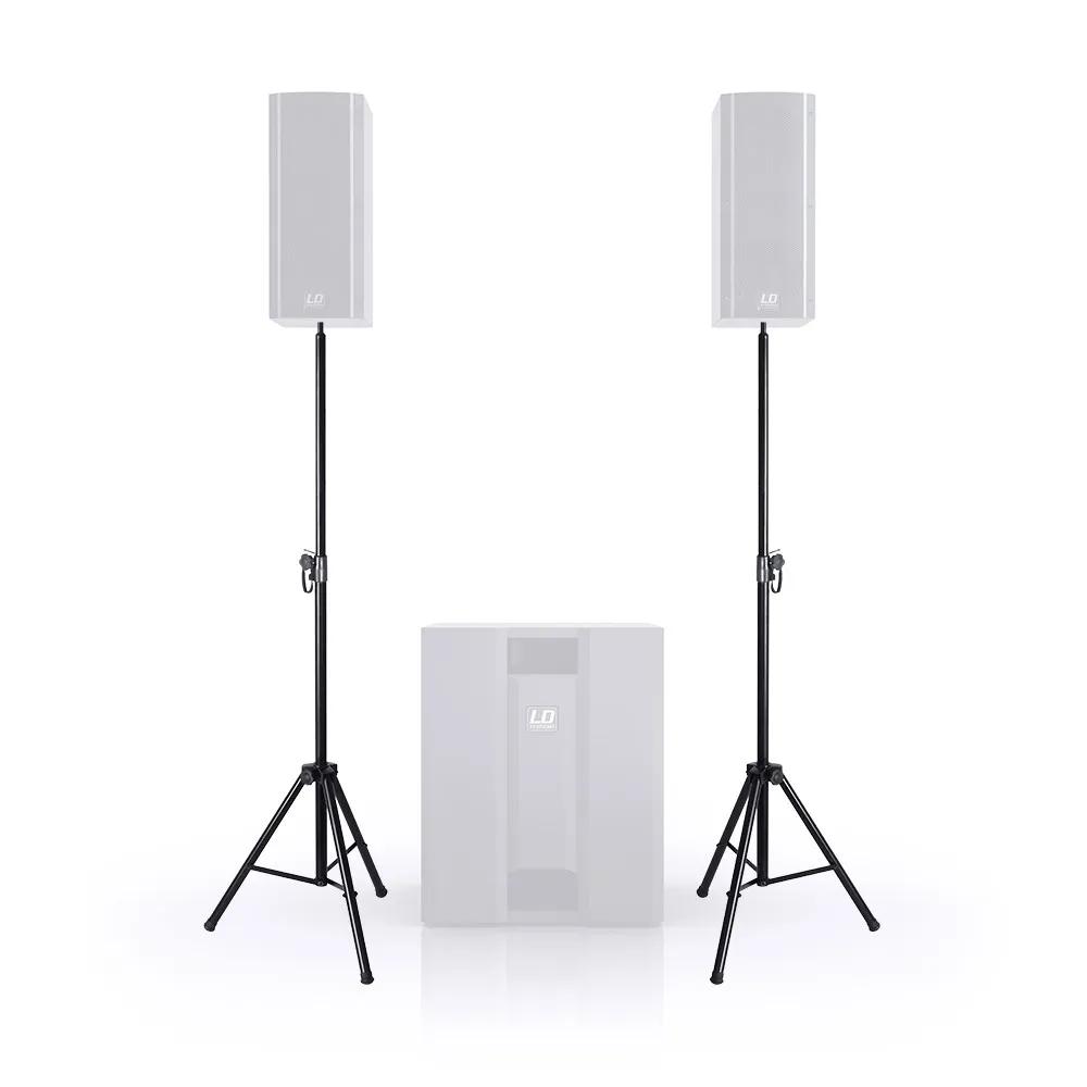 LD Systems DAVE 8 SET 2 - 2 x Lautsprecher Stativ mit Transporttasche + 2 Lautsprecherkabel 5 m für DAVE 8 Systeme