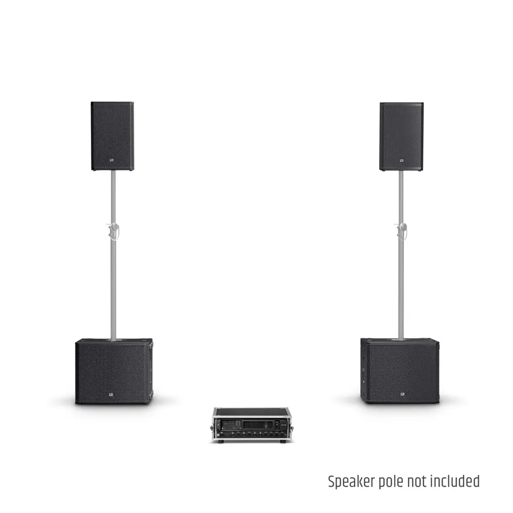 LD Systems STINGER G3 EVENT SET - 2 x 10" Passiv-PA-Lautsprecher + 2 x 15" Passiv-Subwoofer + Endstufen-Rack
