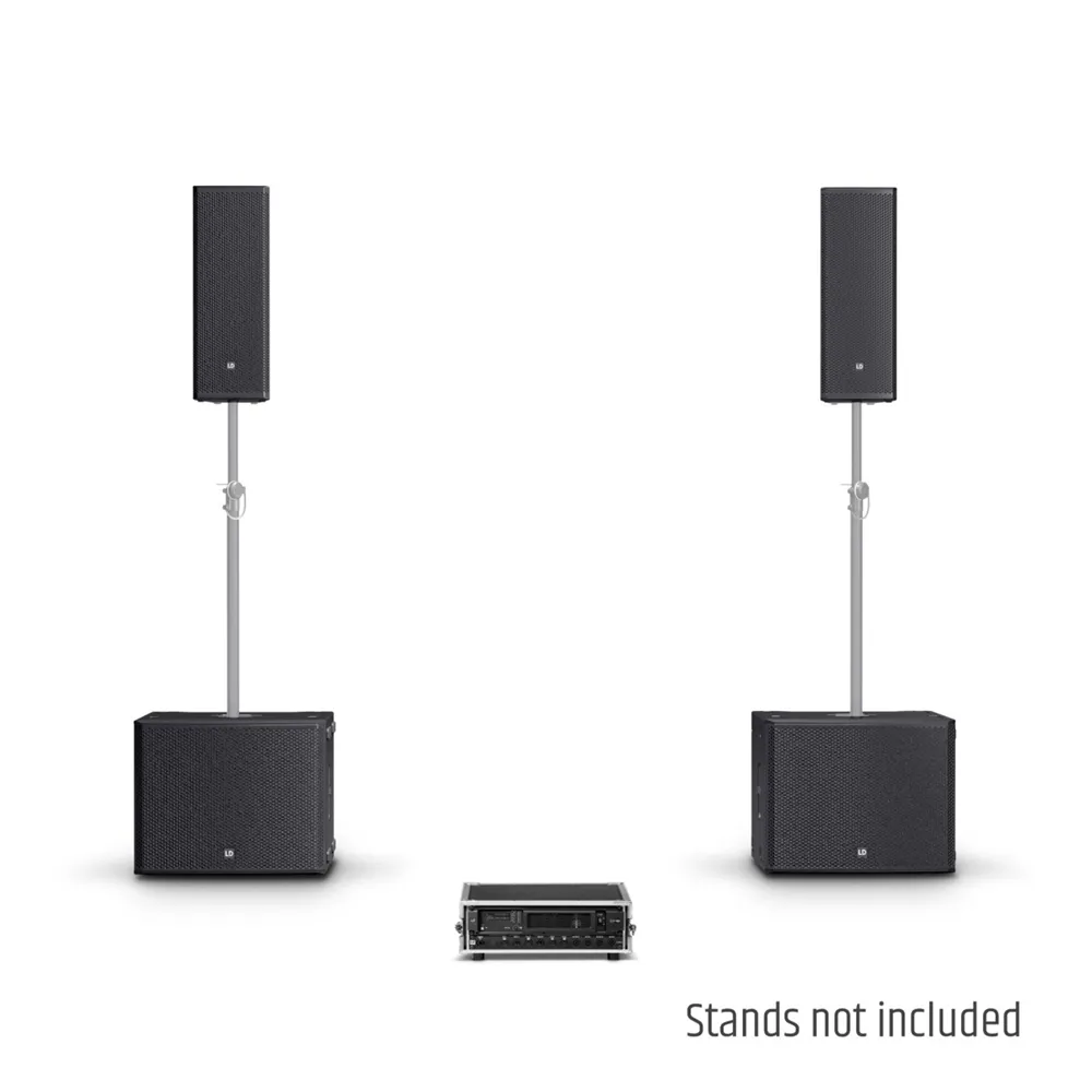 LD Systems STINGER G3 GALA SET - 2 x doppelte 8" Passiv-PA-Lautsprecher + 2 x 18" Passiv-Subwoofer + Endstufen-Rack