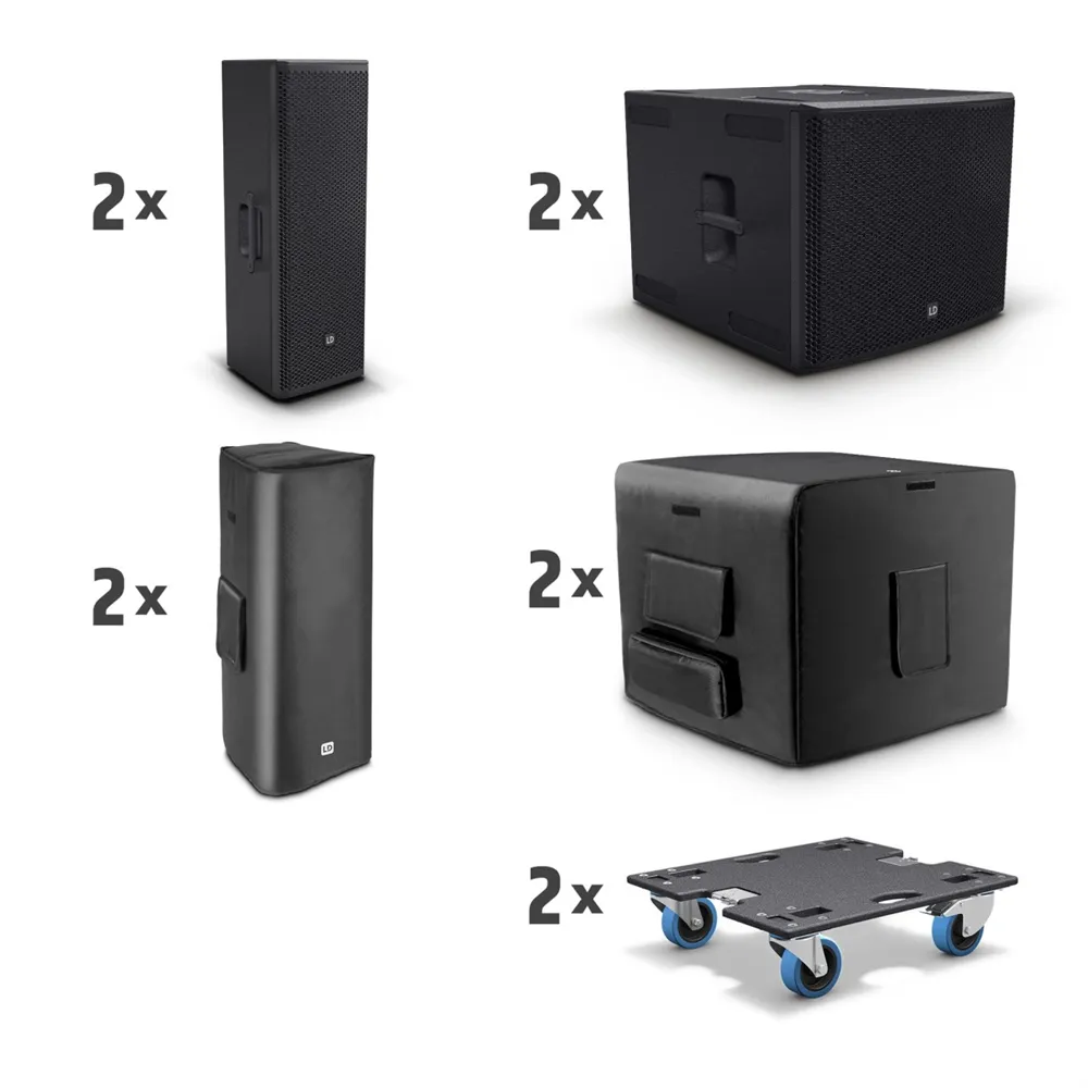 LD Systems STINGER G3 GALA SET A - 2 x doppelte 8" Aktiv-PA-Lautsprecher + 2 x 18" Aktiv-Subwoofer