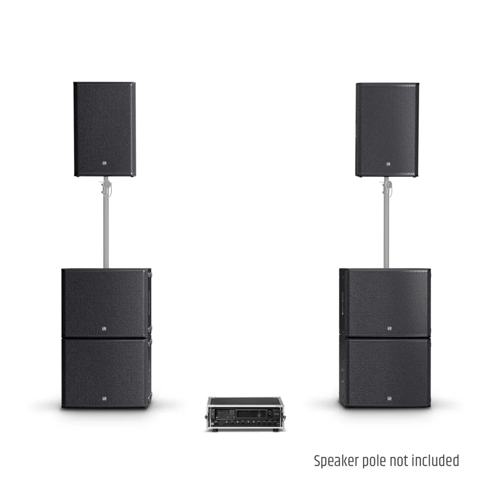 LD Systems STINGER G3 IMPACT SET - 2 x 15" Passiv-PA-Lautsprecher + 4 x 18" Passiv-Subwoofer + Endstufen-Rack