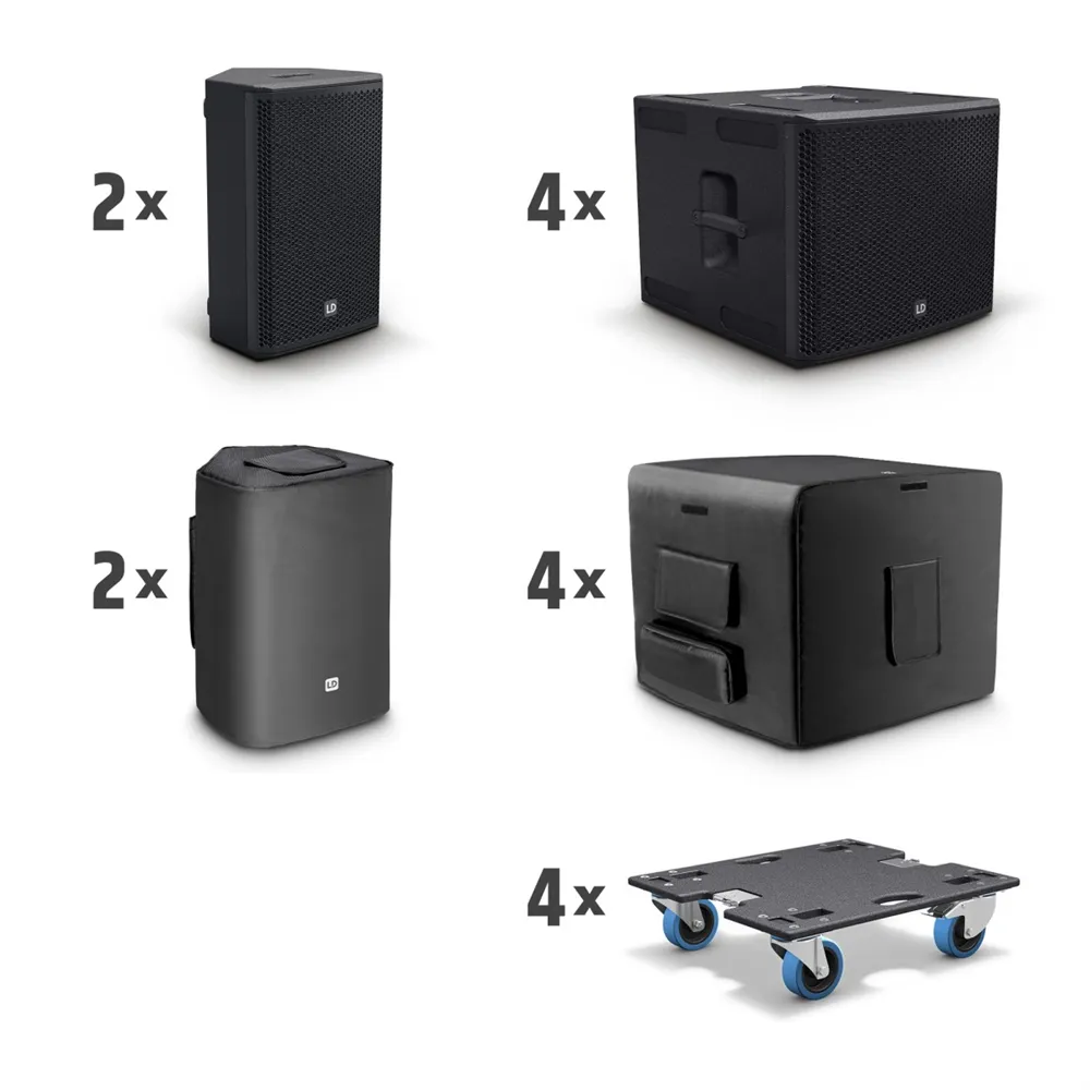LD Systems STINGER G3 IMPACT SET A - 2 x 15" Aktiv-PA-Lautsprecher + 4 x 18" Aktiv-Subwoofer
