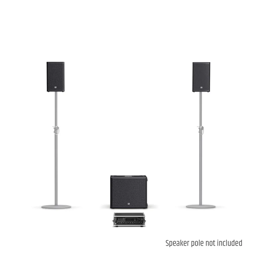 LD Systems STINGER G3 LOUNGE SET - 2 x 8" Passiv-PA-Lautsprecher + 1 x 15" Passiv-Subwoofer + Endstufen-Rack