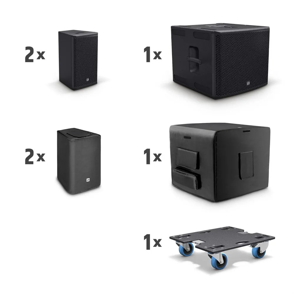 LD Systems STINGER G3 LOUNGE SET A - 2 x 8" Aktiv-PA-Lautsprecher + 1 x 15" Aktiv-Subwoofer