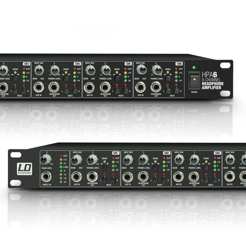 LD Systems HPA 6 - 19" Kopfhörerverstärker 6 Kanal