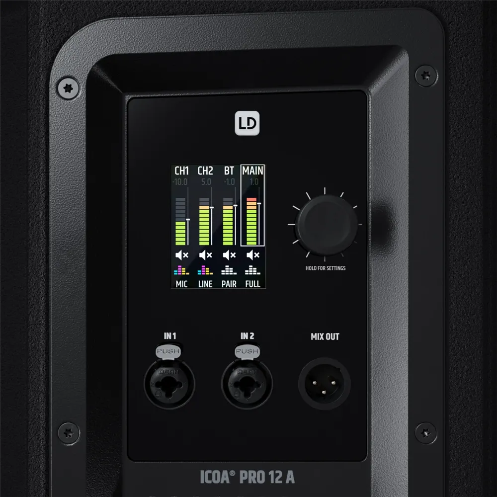 LD Systems ICOA® PRO 12 A - 12“ Aktiver koaxialer Hochleistungs-PA-Lautsprecher mit Bluetooth und App