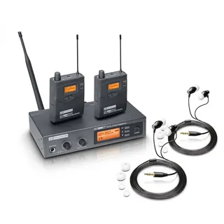 LD Systems MEI 1000 G2 B6 BUNDLE - In-Ear Monitoring System drahtlos mit 2 x Belt Pack und 2 x In-Ear-Kopfhöre - 655 - 679 MHz