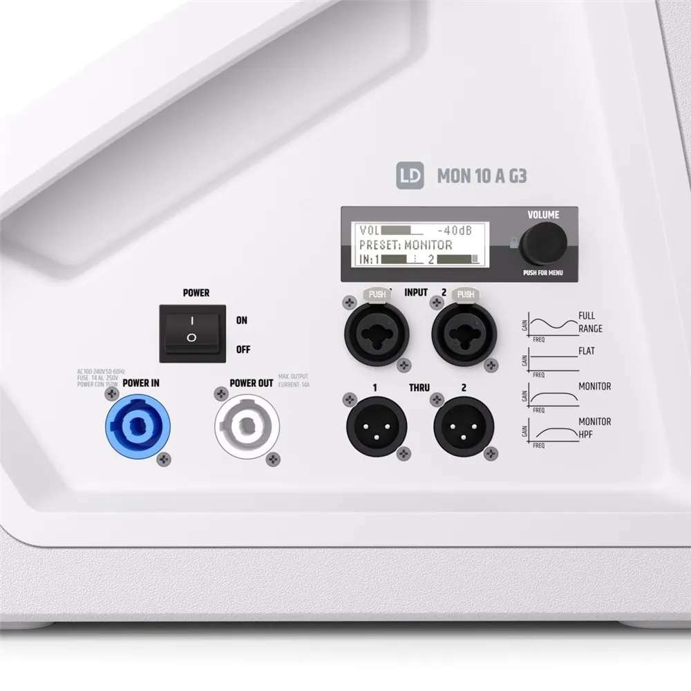 LD Systems MON 10 A G3 W - 10" aktiver koaxialer Bühnenmonitor, weiß