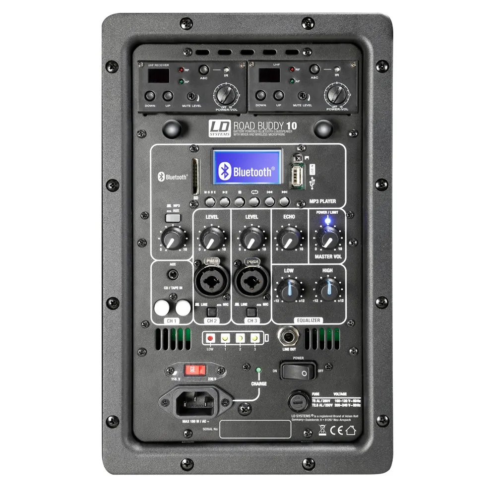 LD Systems ROADBUDDY 10 BPH 2 - Akkubetriebener Bluetooth-Lautsprecher mit Mixer, 2 Bodypacks und 2 Headsets