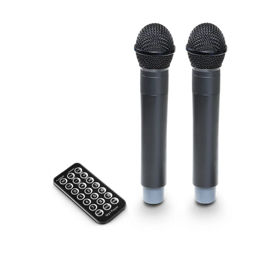 LD Systems ROADBUDDY 10 HHD 2 - Akkubetriebener Bluetooth-Lautsprecher mit Mixer und 2 Funkmikrofonen