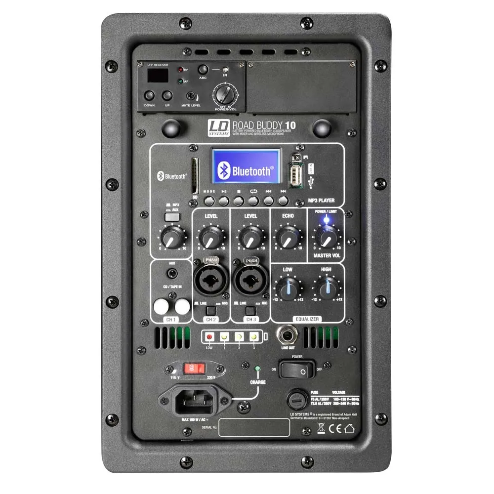LD Systems ROADBUDDY 10 HS - Akkubetriebener Bluetooth-Lautsprecher mit Mixer, Bodypack und Headset