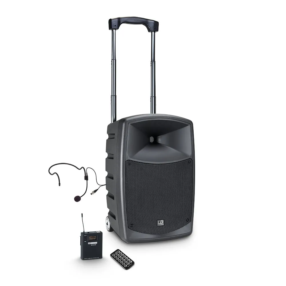 LD Systems ROADBUDDY 10 HS B5 - Akkubetriebener Bluetooth-Lautsprecher mit Mixer, Bodypack und Headset