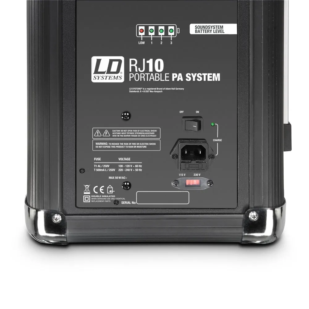 LD Systems Roadjack 10 - Akkubetriebener Bluetooth-Lautsprecher mit Mixer