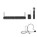 LD Systems U305 HBH 2 - Wireless Microphone System with Bodypack, Headset, and Dynamic Handheld Microphone, 584 - 608 MHz