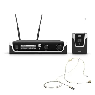 LD Systems U505 BPHH - Funkmikrofon System mit Bodypack und Headset beigefarben- 584 - 608 MHz