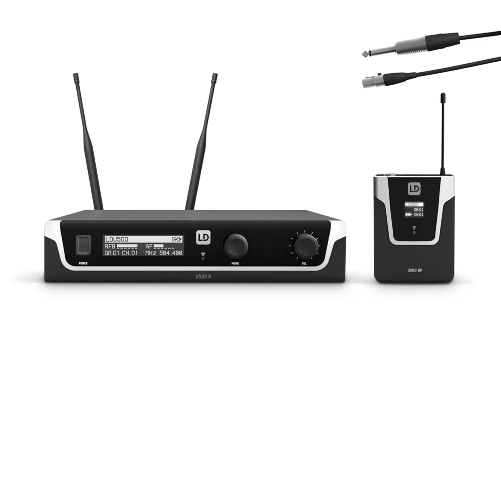 LD Systems U506 BPG - Funkmikrofon System mit Bodypack und Gitarren Kabel - 655 – 679 MHz.