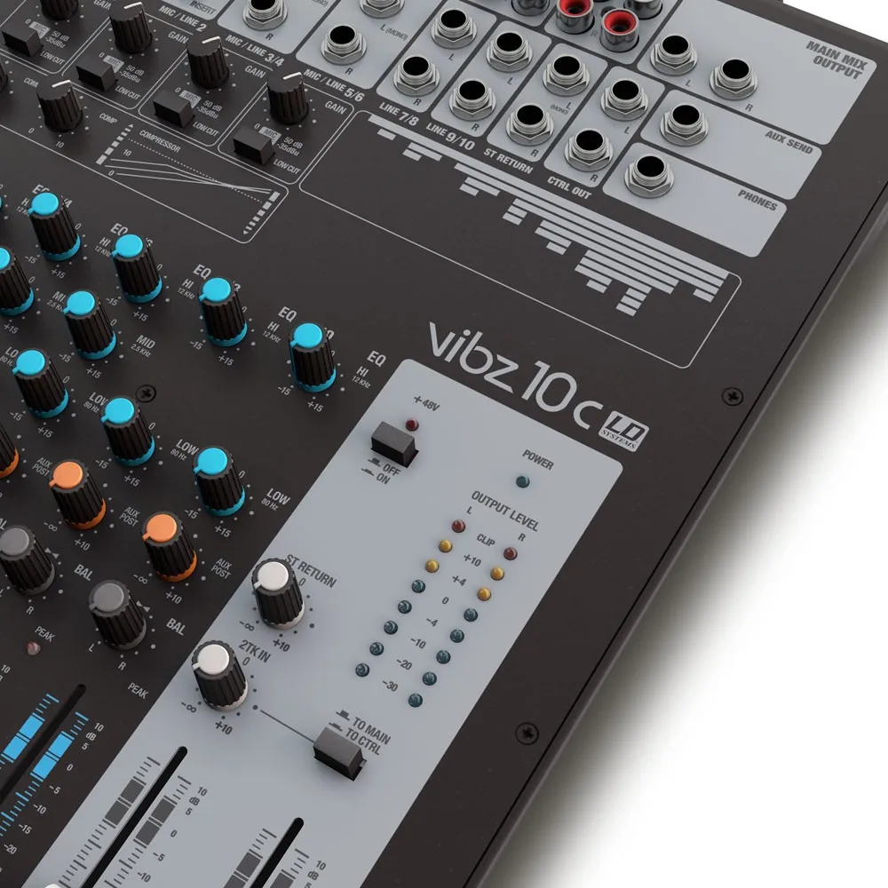 LD Systems VIBZ 10 C - 10-Kanal Mischpult mit Kompressor