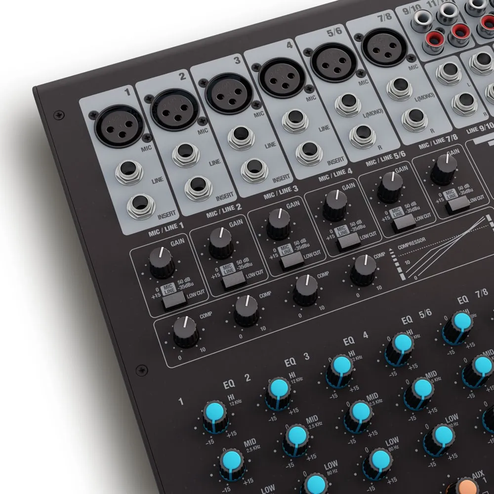 LD Systems VIBZ 12 DC - 12-Kanal Mischpult mit DFX und Kompressor