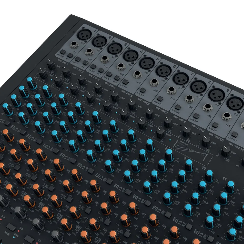 LD Systems VIBZ 24 DC - 24-Kanal Mischpult mit DFX und Kompressor