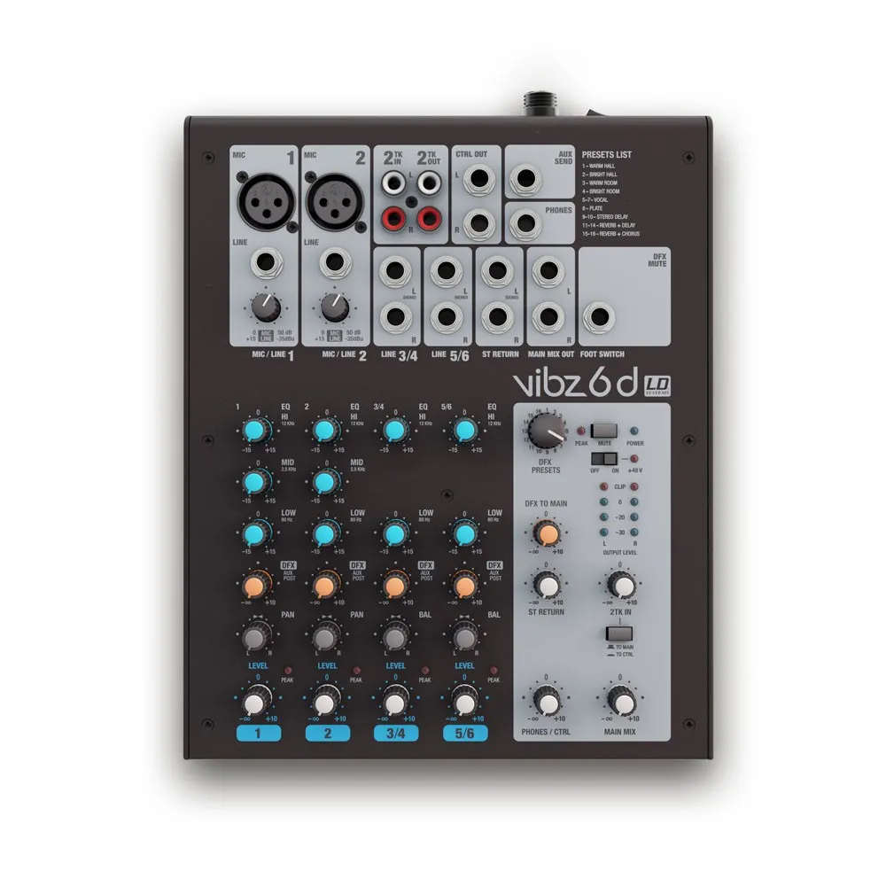 LD Systems VIBZ 6 D - 6-Kanal Mischpult mit DFX