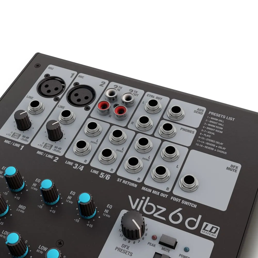 LD Systems VIBZ 6 D - 6-Kanal Mischpult mit DFX