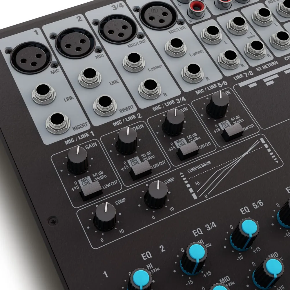 LD Systems VIBZ 8 DC - 8-Kanal Mischpult mit DFX und Kompressor