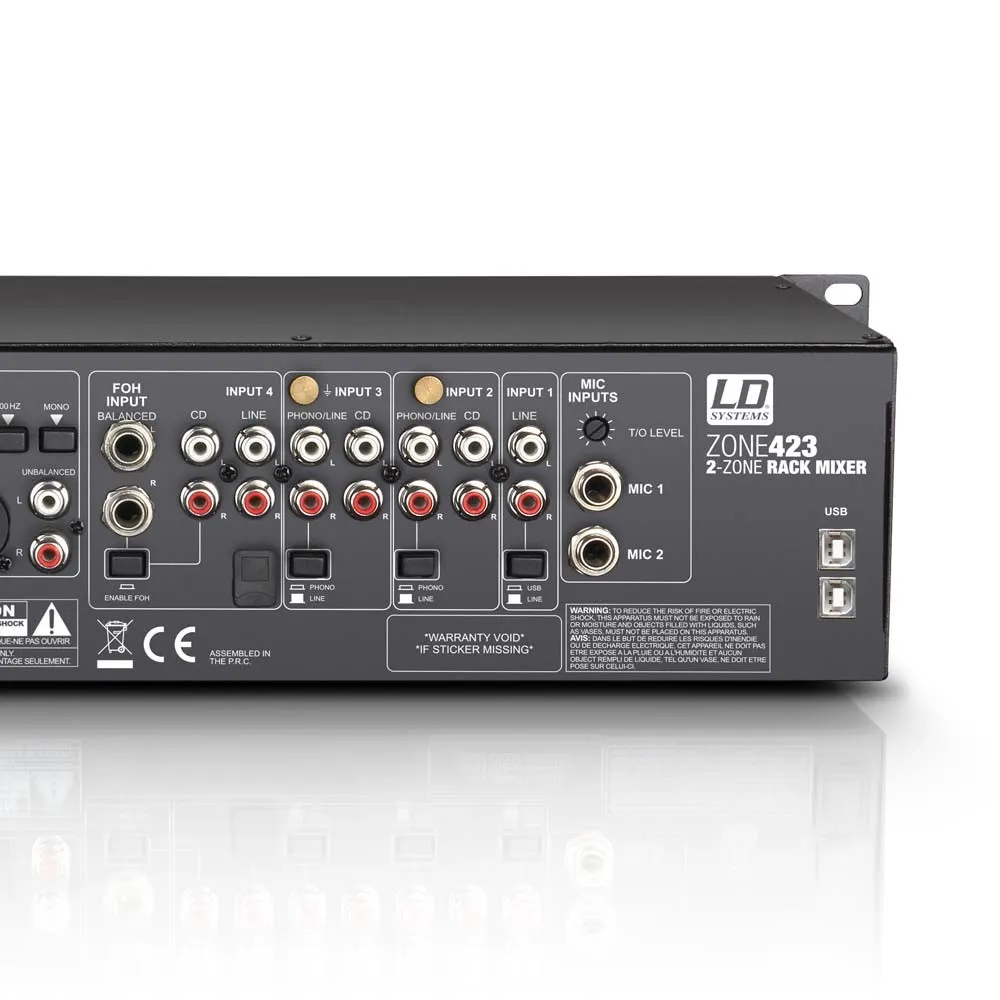 LD Systems ZONE 423 - 19" 2-Zonen Mixer 2HE
