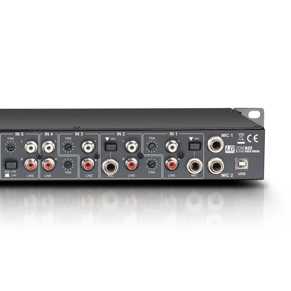 LD Systems ZONE 622 - 19" 2-Zonen Mixer 1HE