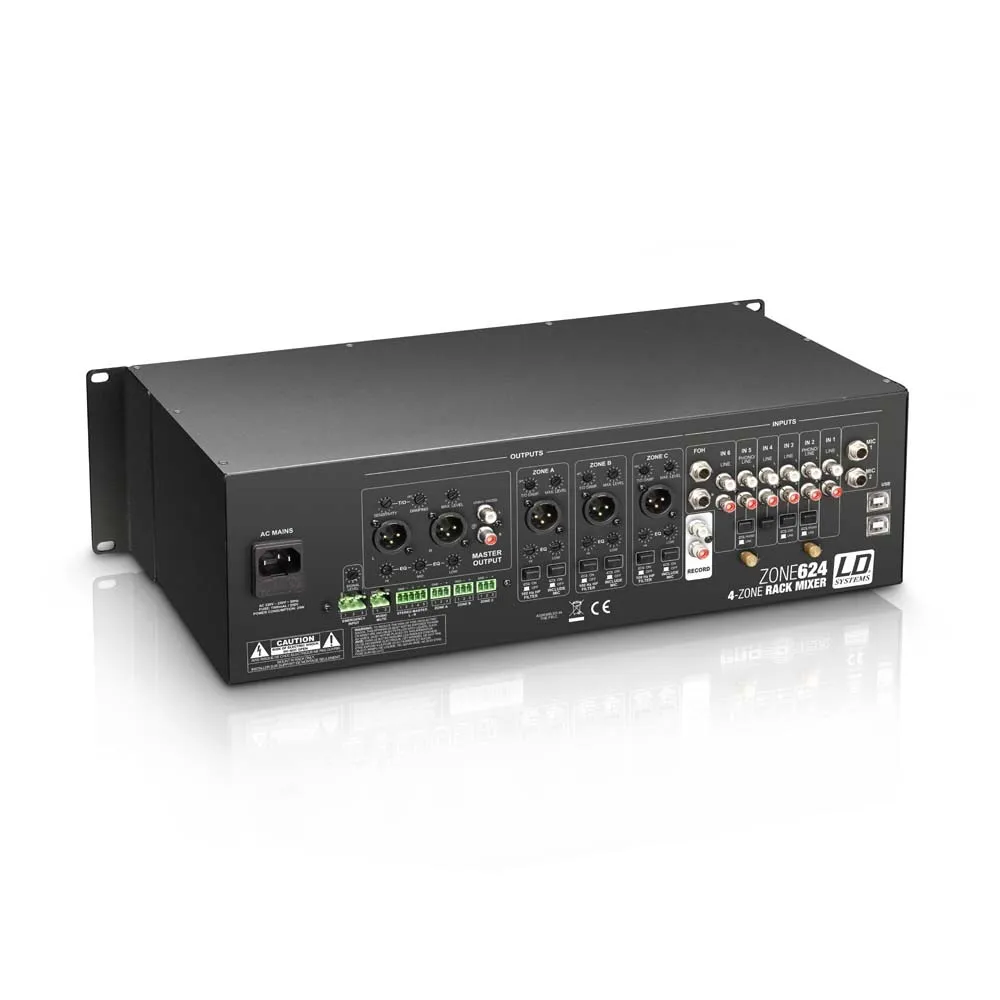 LD Systems ZONE 624 - 19" 4-Zonen Mixer 3HE