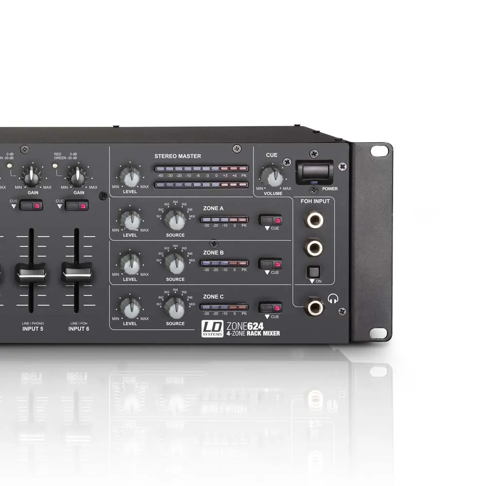 LD Systems ZONE 624 - 19" 4-Zonen Mixer 3HE