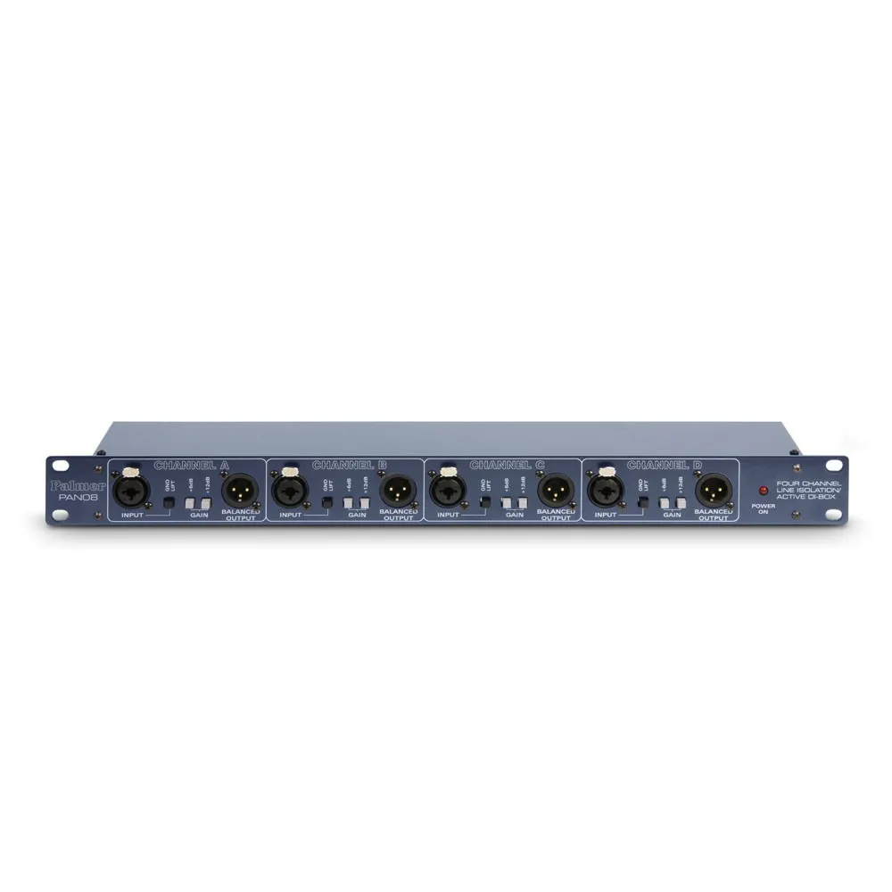 Palmer PAN 08 - 19"  DI-Box/Line Isolator 4-Kanal aktiv