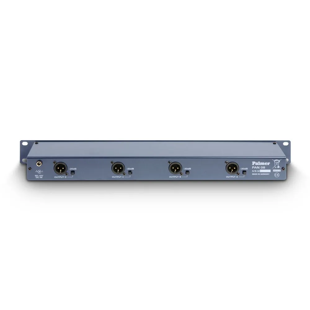Palmer PAN 08 - 19"  DI-Box/Line Isolator 4-Kanal aktiv