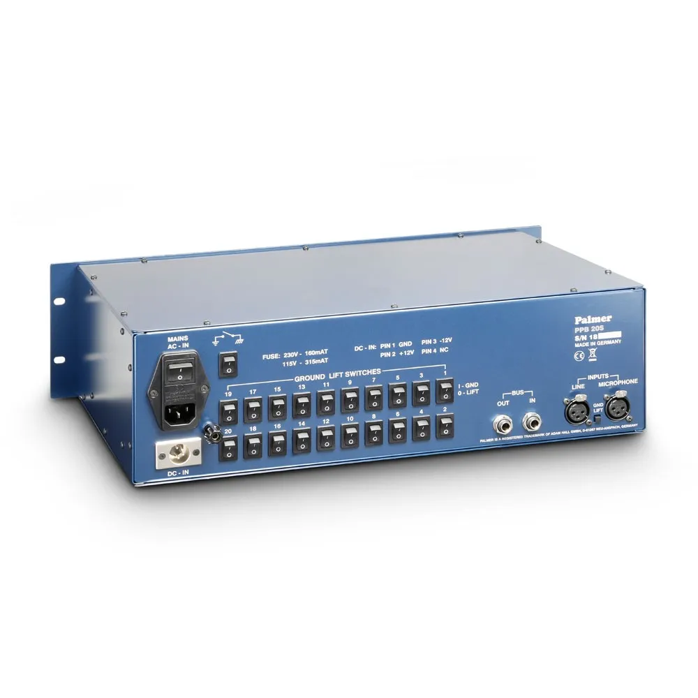 Palmer PB 20 S - Pressesplitter 10 Kanal Stereo / 20 Kanal Mono