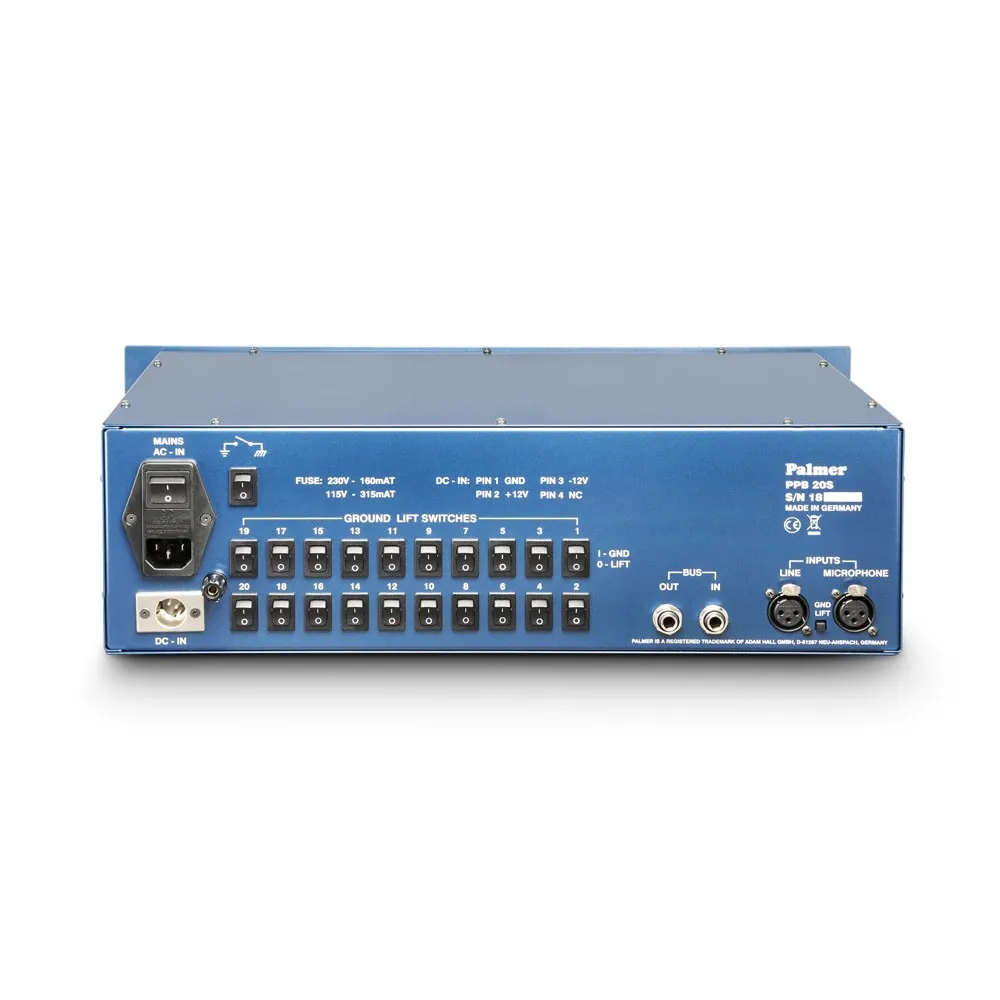 Palmer PB 20 S - Pressesplitter 10 Kanal Stereo / 20 Kanal Mono