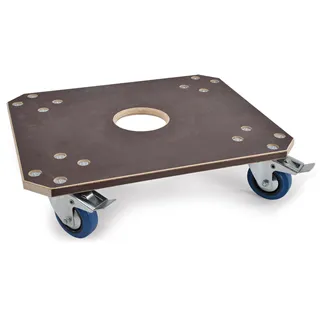 RIGGATEC Profi Rollbrett, 60 x 50 cm, 450kg Traglast - 4 Blue Wheels (2 gebremst) | Höhe 15cm